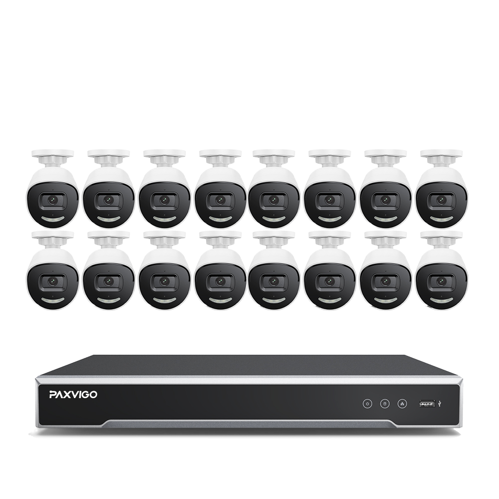 EPK800 | 16-Channel 4K PoE NVR Security System, 3840×2160@25 fps, 1/1.8" Progressive Scan CMOS, Strobe & Siren Alarm, Two-Way Audio, AI Person & Vehicle Detection, IP67, H.265+