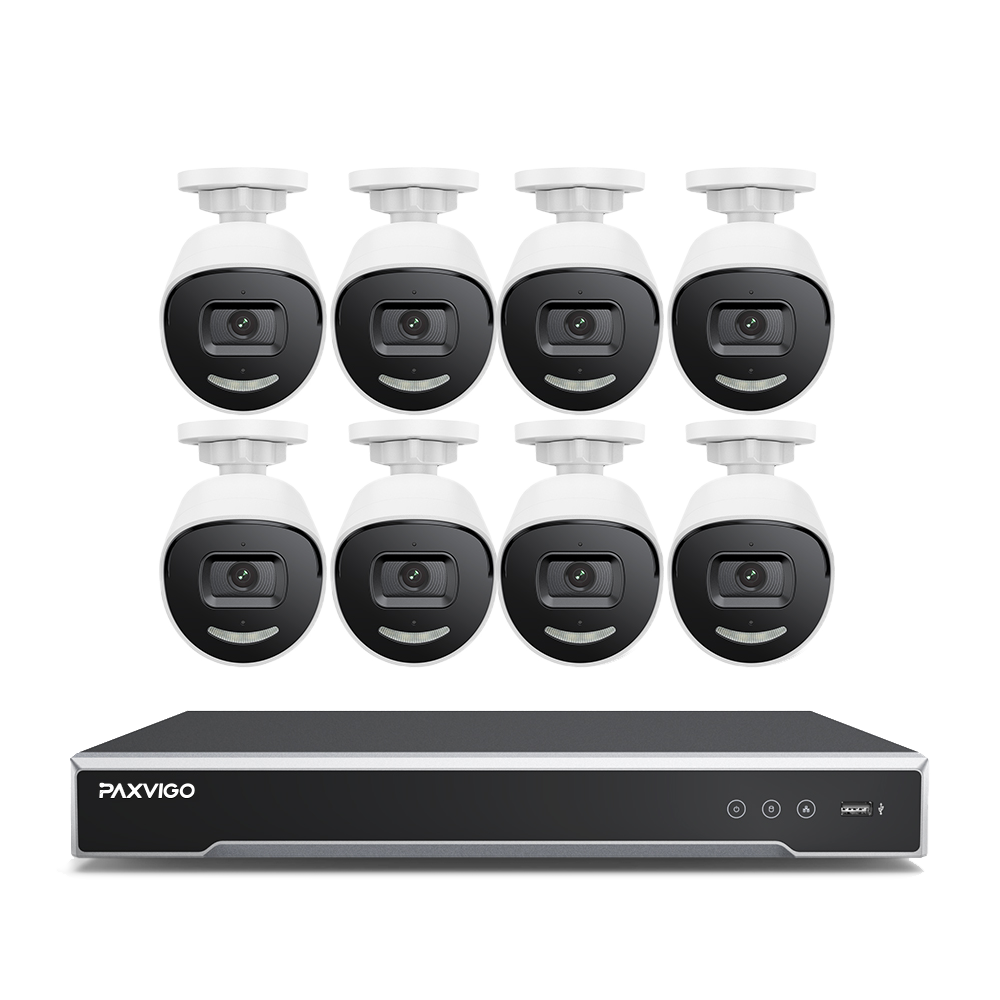 EPK800 | 8-Channel 4K PoE NVR Security System, 3840×2160@25 fps, 1/1.8" Progressive Scan CMOS, Strobe & Siren Alarm, Two-Way Audio, AI Person & Vehicle Detection, IP67, H.265+