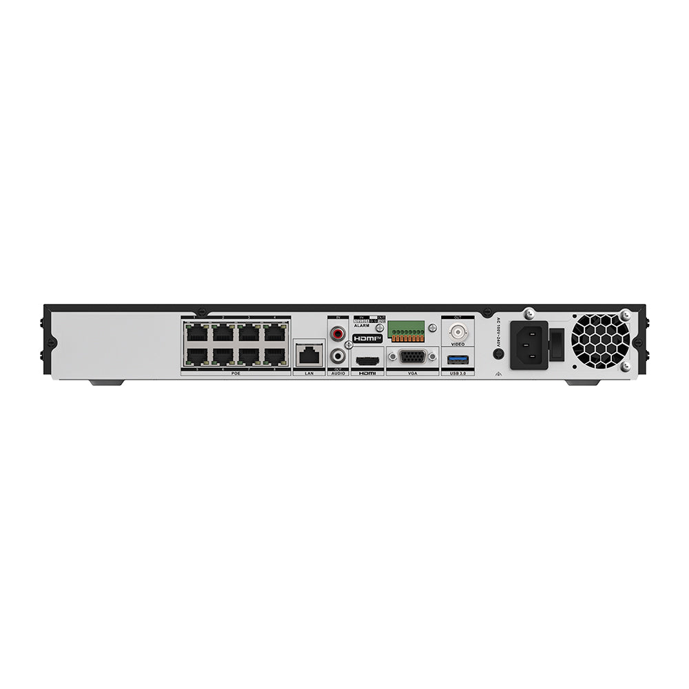 EPK800 | 8-Channel 4K PoE NVR Security System, 3840×2160@25 fps, 1/1.8" Progressive Scan CMOS, Strobe & Siren Alarm, Two-Way Audio, AI Person & Vehicle Detection, IP67, H.265+