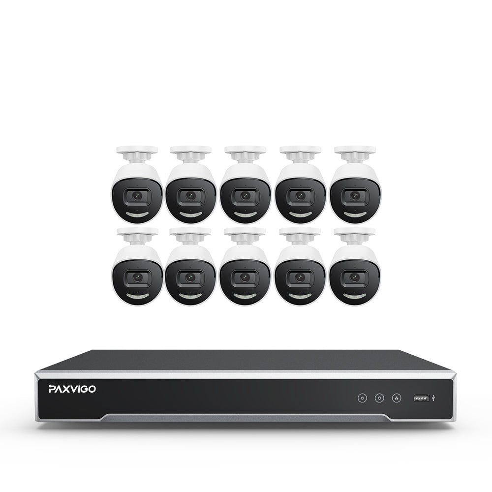 EPK800 | 16-Channel 4K PoE NVR Security System, 3840×2160@25 fps, 1/1.8" Progressive Scan CMOS, Strobe & Siren Alarm, Two-Way Audio, AI Person & Vehicle Detection, IP67, H.265+