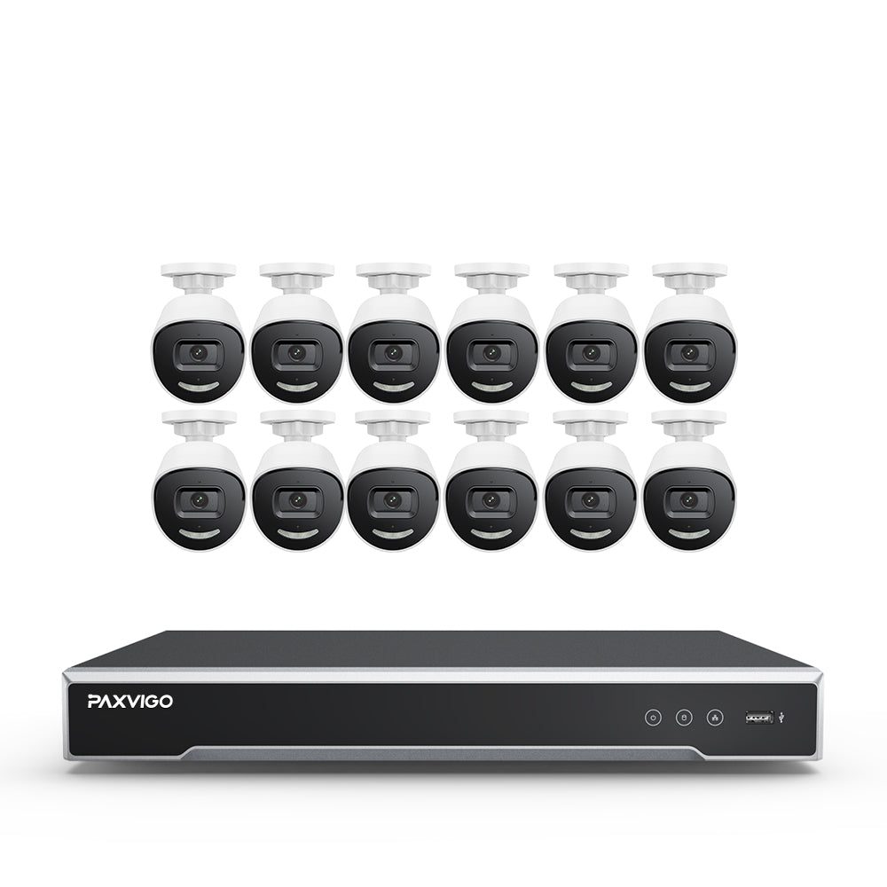 EPK800 | 16-Channel 4K PoE NVR Security System, 3840×2160@25 fps, 1/1.8" Progressive Scan CMOS, Strobe & Siren Alarm, Two-Way Audio, AI Person & Vehicle Detection, IP67, H.265+