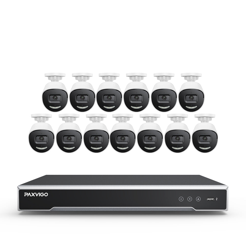 EPK800 | 16-Channel 4K PoE NVR Security System, 3840×2160@25 fps, 1/1.8" Progressive Scan CMOS, Strobe & Siren Alarm, Two-Way Audio, AI Person & Vehicle Detection, IP67, H.265+