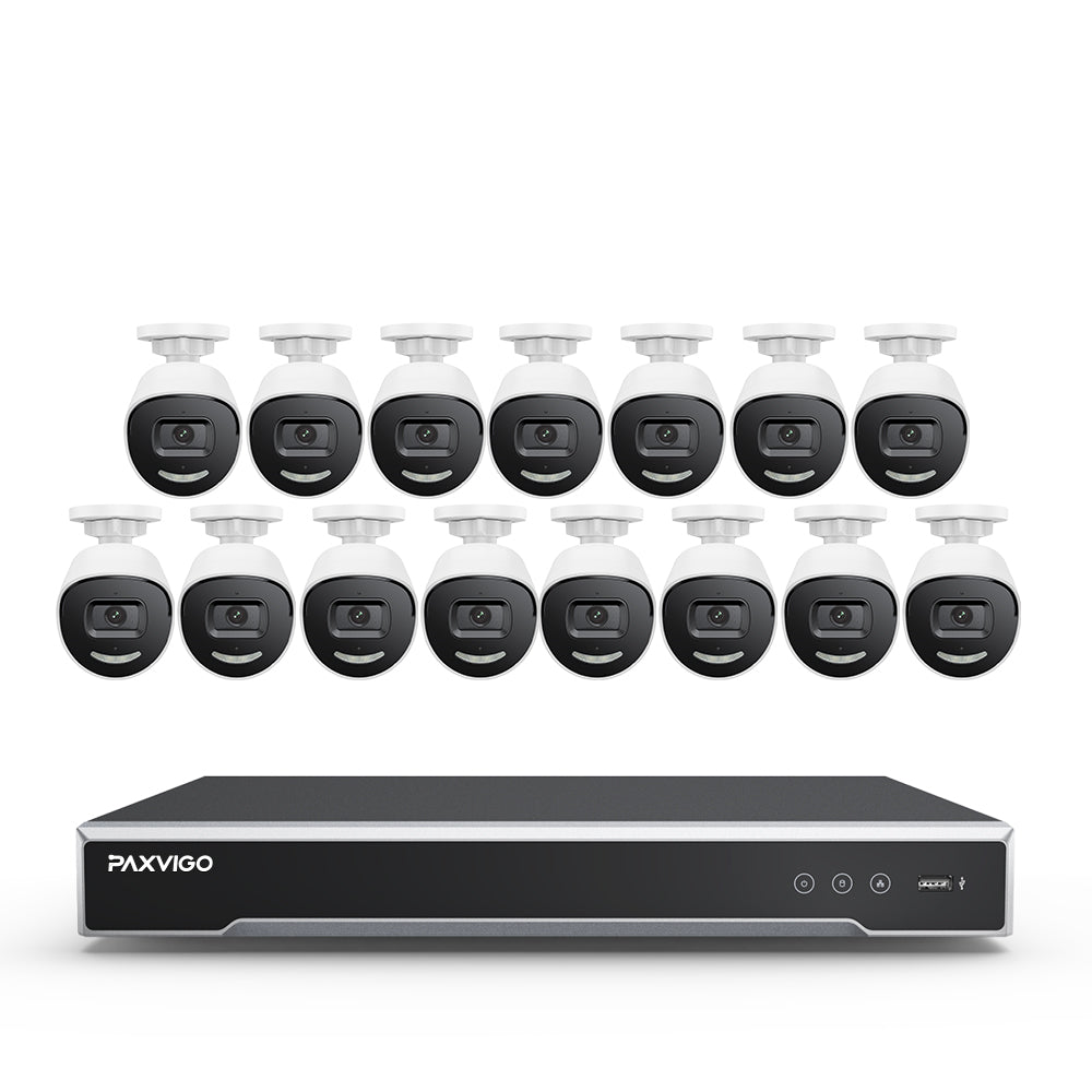 EPK800 | 16-Channel 4K PoE NVR Security System, 3840×2160@25 fps, 1/1.8" Progressive Scan CMOS, Strobe & Siren Alarm, Two-Way Audio, AI Person & Vehicle Detection, IP67, H.265+