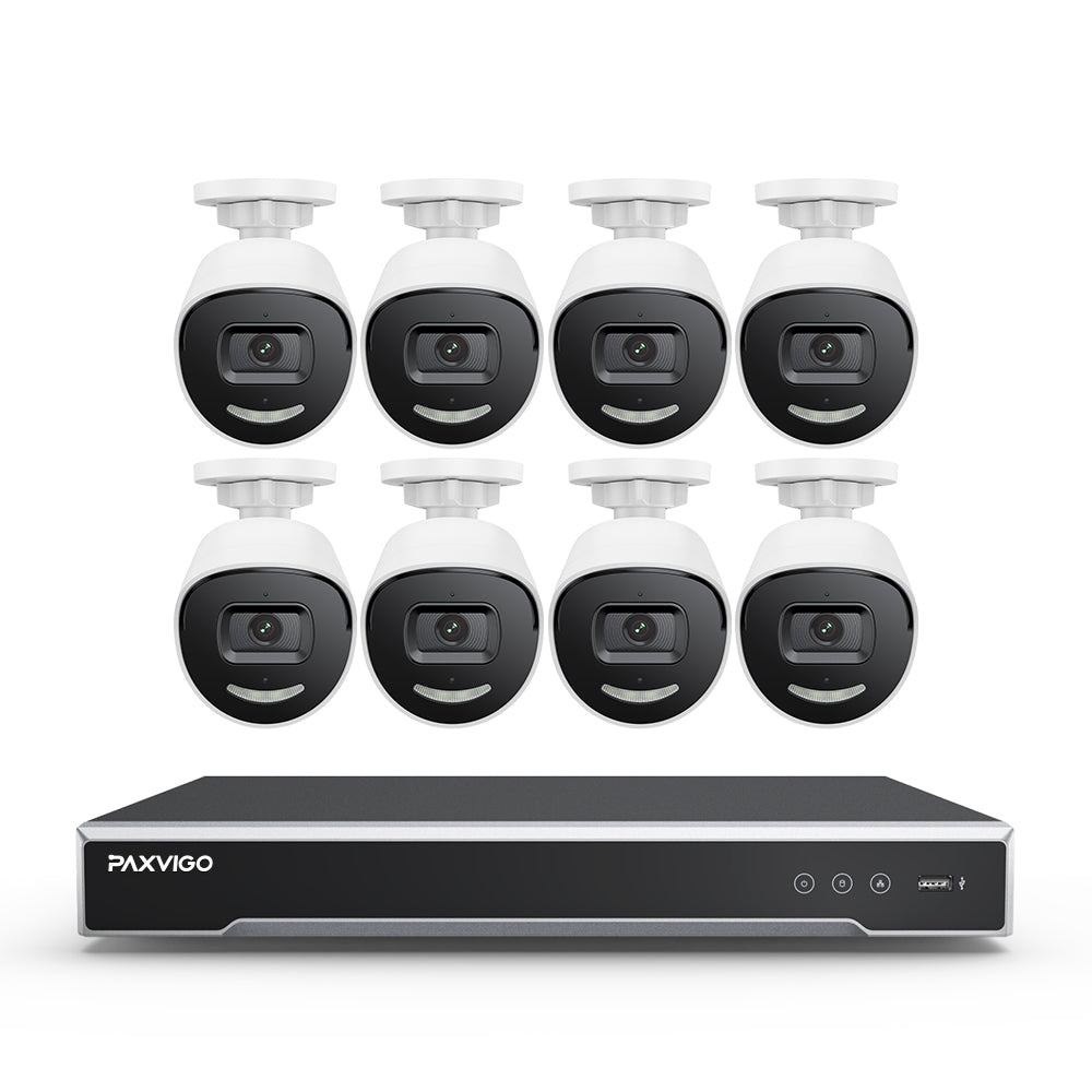 EPK800 | 16-Channel 4K PoE NVR Security System, 3840×2160@25 fps, 1/1.8" Progressive Scan CMOS, Strobe & Siren Alarm, Two-Way Audio, AI Person & Vehicle Detection, IP67, H.265+